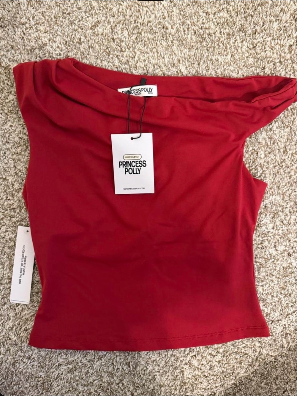 Princess Polly Red Off-Shoulder Top